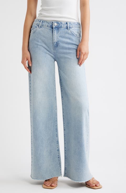Rhinestone Wide Leg Jeans