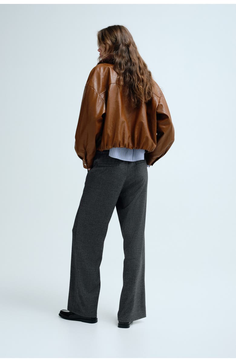 H&M Drawstring Trousers, Alternate, color, Dark Gray/Herringbone Pattern