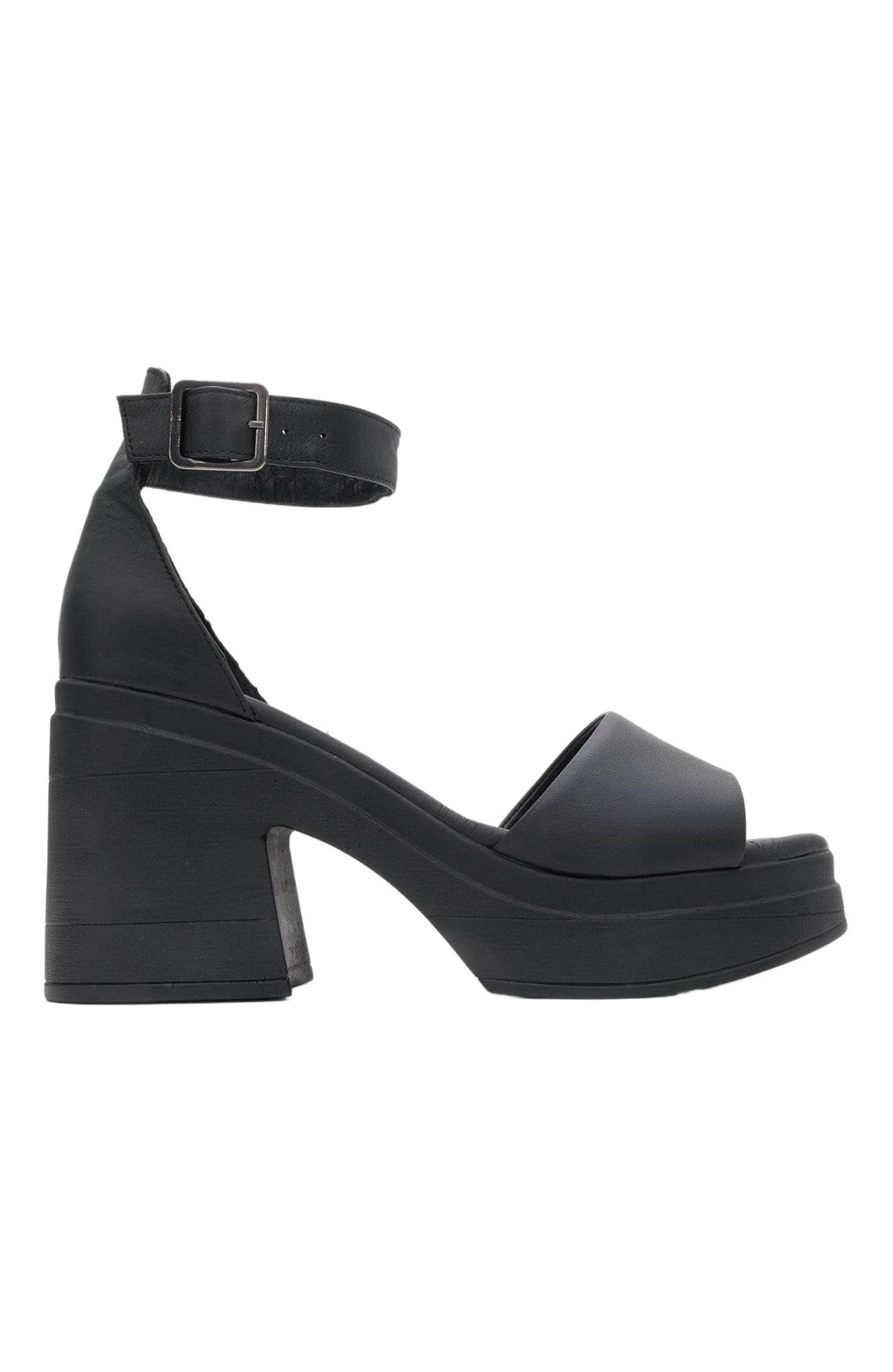 Forever & Always Shoes MARGOT Leather Platform Sandal, Alternate, color, Black Leather