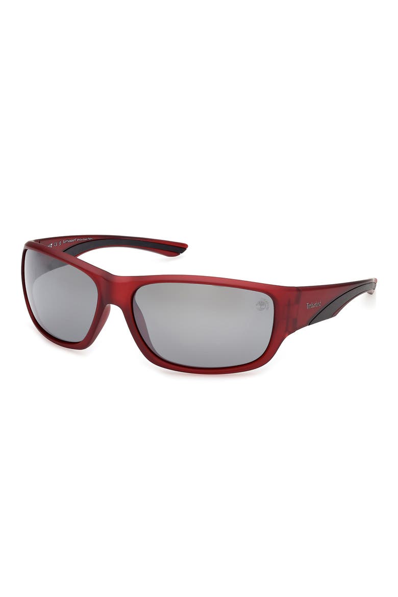 64mm Sunglasses, Alternate, color, MATTE RED / SMOKE POLARIZED