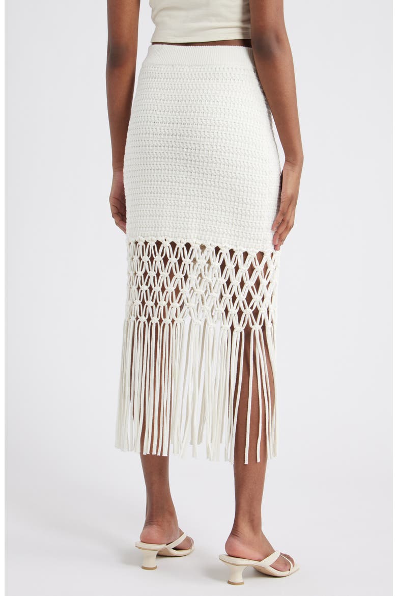 Sevilla Fringe Accent Knit Skirt, Alternate, color, WHITE