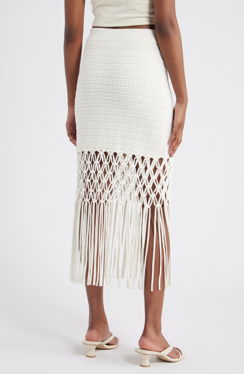 Rails Sevilla Fringe Accent Knit Skirt, Alternate, color, White