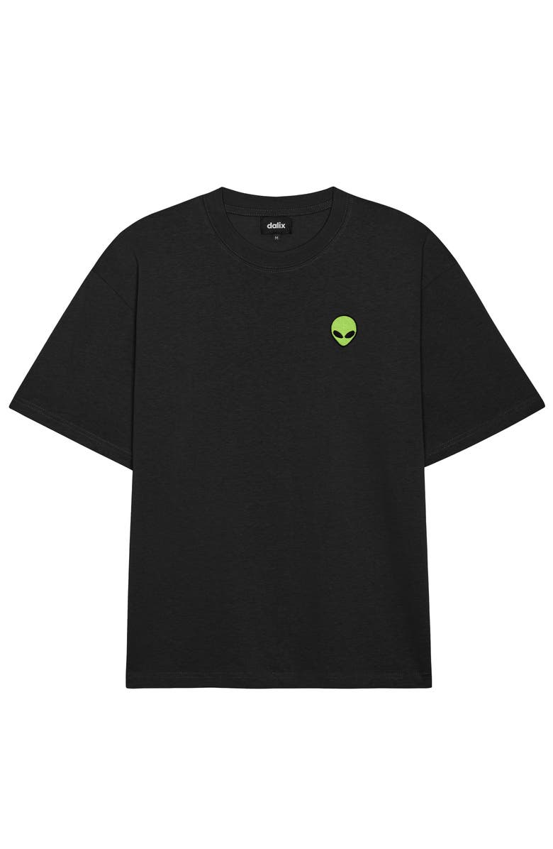 Dalix Mens Alien Heavyweight Relaxed Tee, Main, color, Black