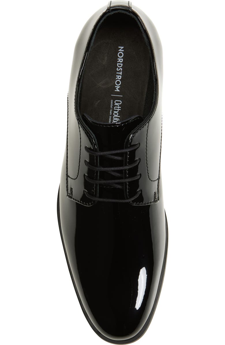Nordstrom Emmett Plain Toe Derby, Alternate, color, Black Patent