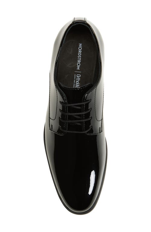 Nordstrom Emmett Plain Toe Derby In Black Patent