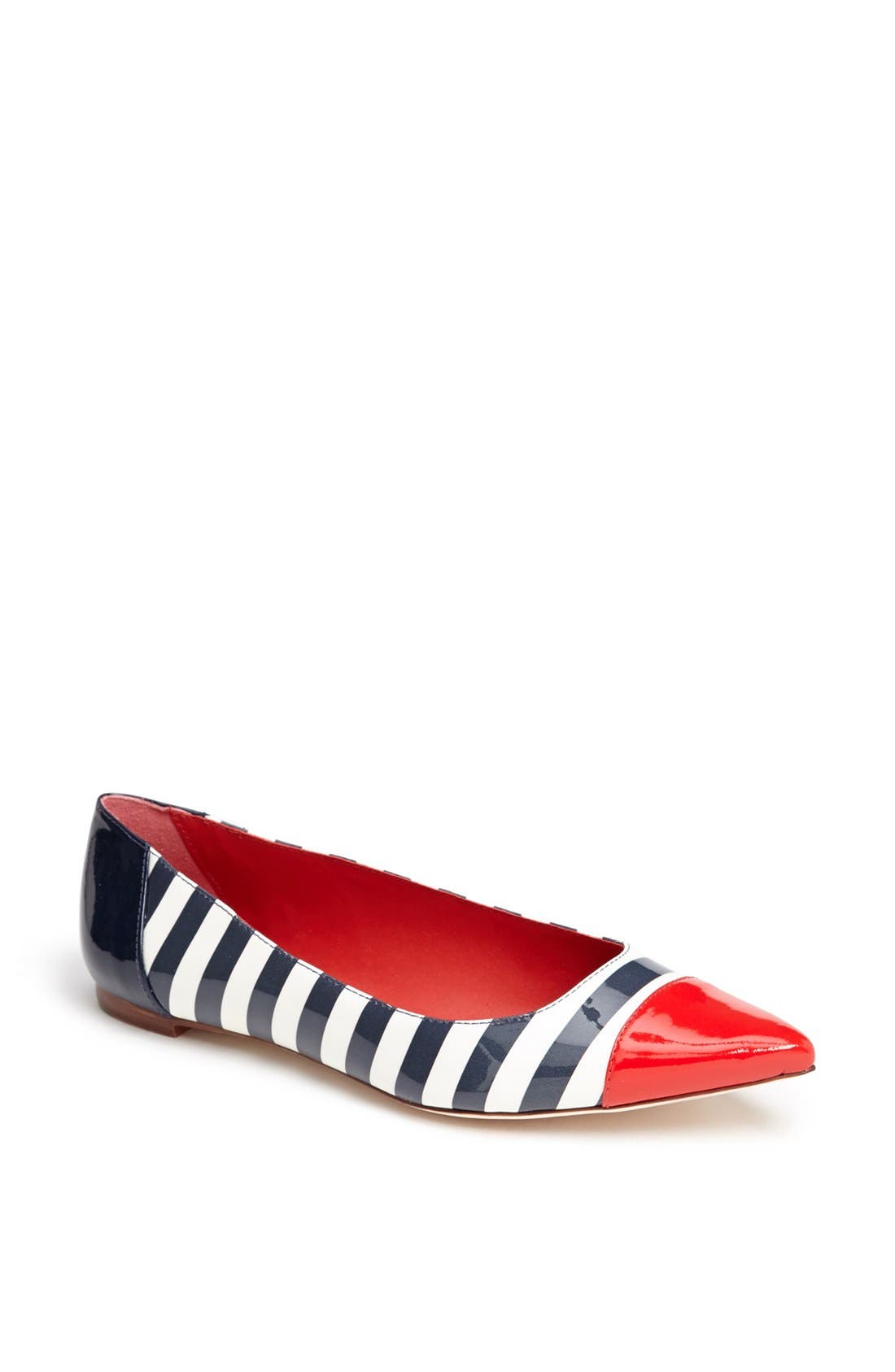 stripe flat, Main, color, MARASCHINO/ NAVY CREAM STRIPE