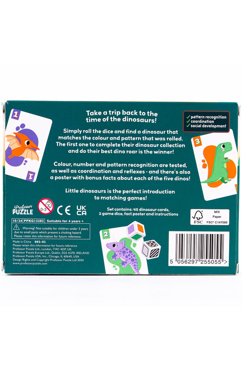 Professor Puzzle Little Dinosaurs, Color and Pattern Recognition Game, Alternate, color, Multicolored