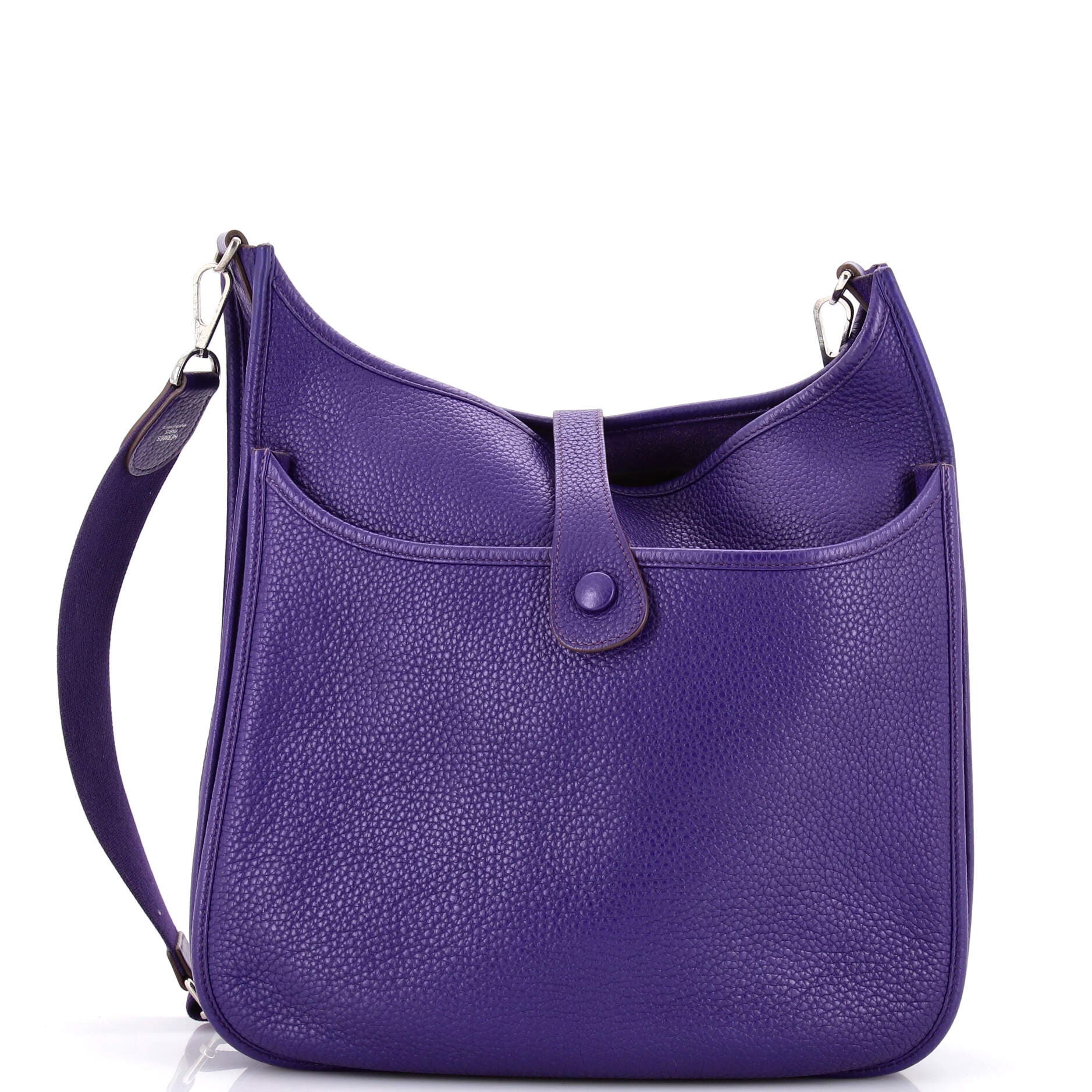 Pre-Owned Hermes Evelyne Bag Gen III Clemence GM, Alternate, color, Iris