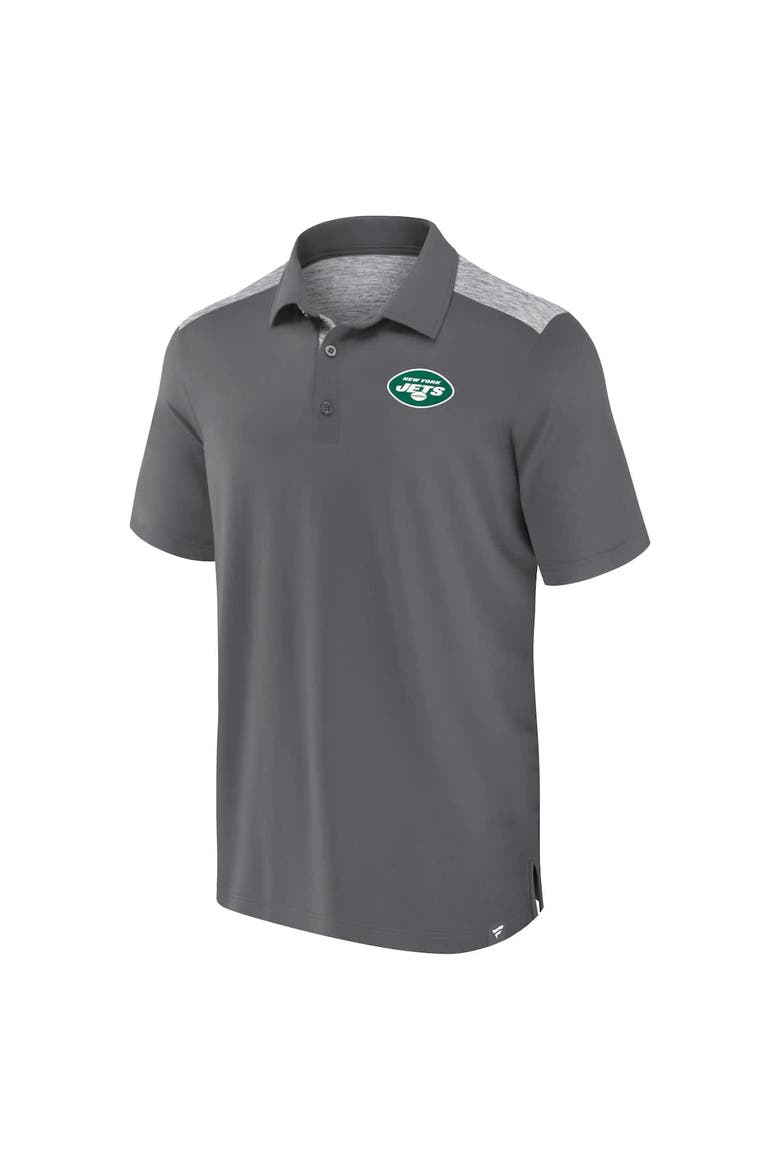 Men's Fanatics Gray New York Jets Long Shot Polo, Alternate, color, Gray