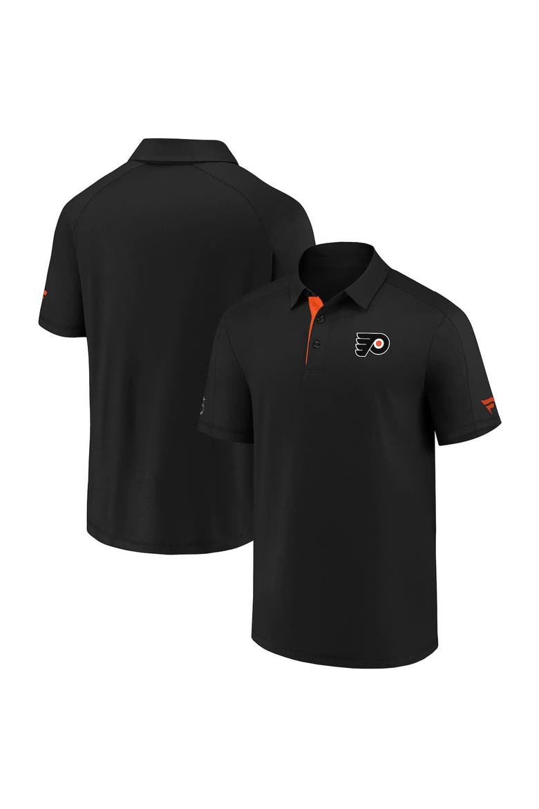 Men's Fanatics Branded Black Philadelphia Flyers Authentic Pro Locker Room Polo, Main, color, Black