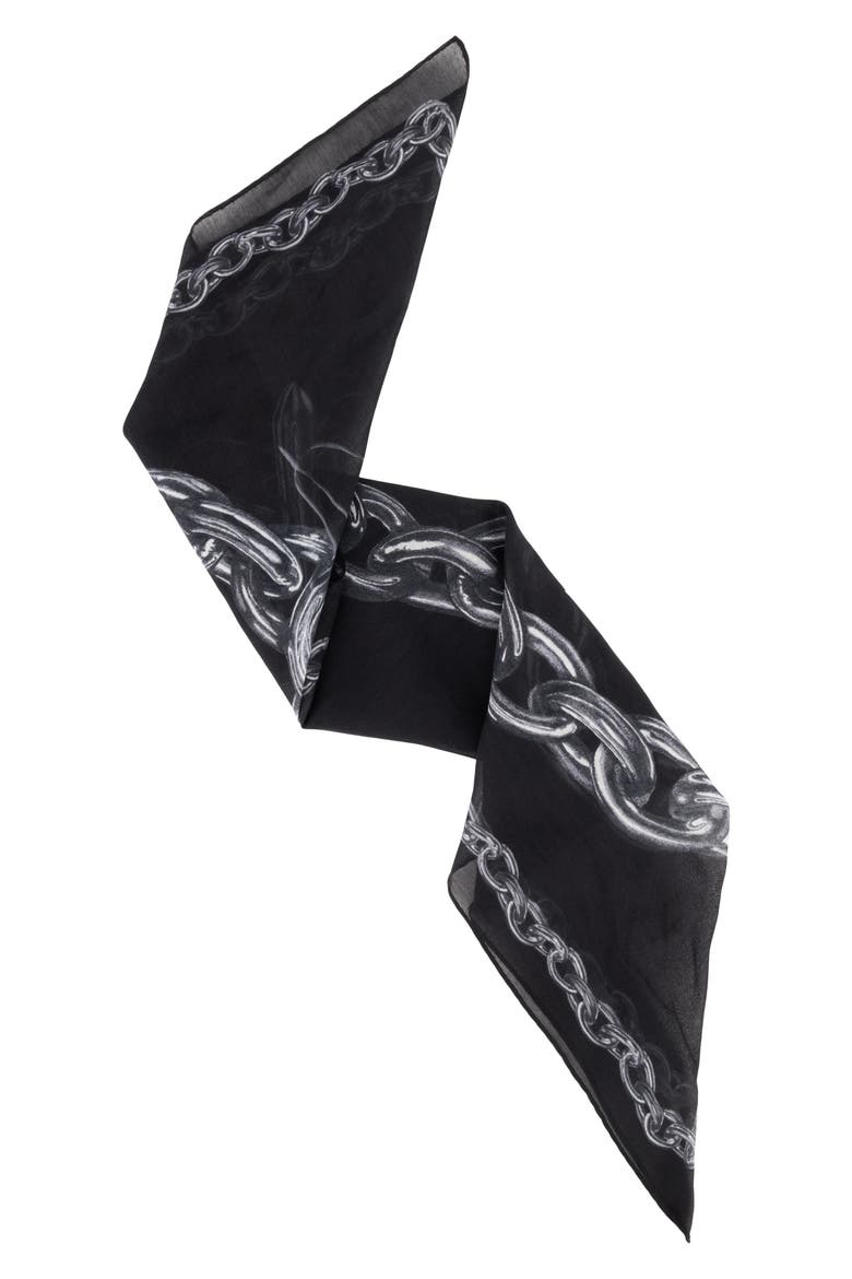 Ignis Cotton & Silk Bandana, Alternate, color, BLACK