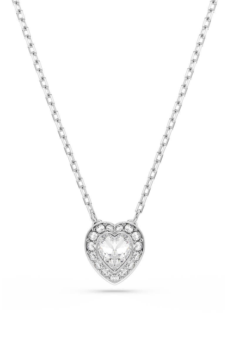 x Ariana Grande Angelic Crystal Heart Halo Stud Earrings & Necklace Set, Alternate, color, WHITE/ SILVER