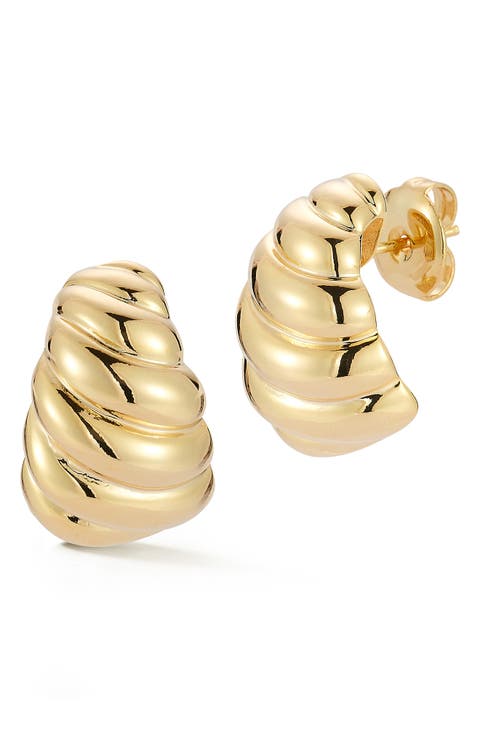 Croissant Huggie Hoop Earrings