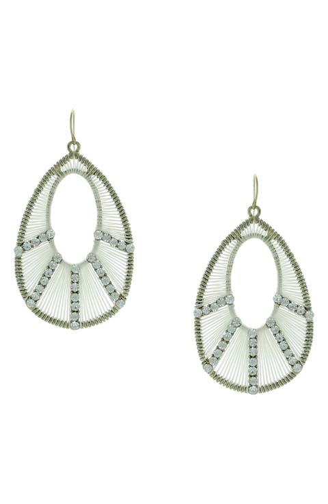 Gold Plated Resin Crystal Drop Earrings