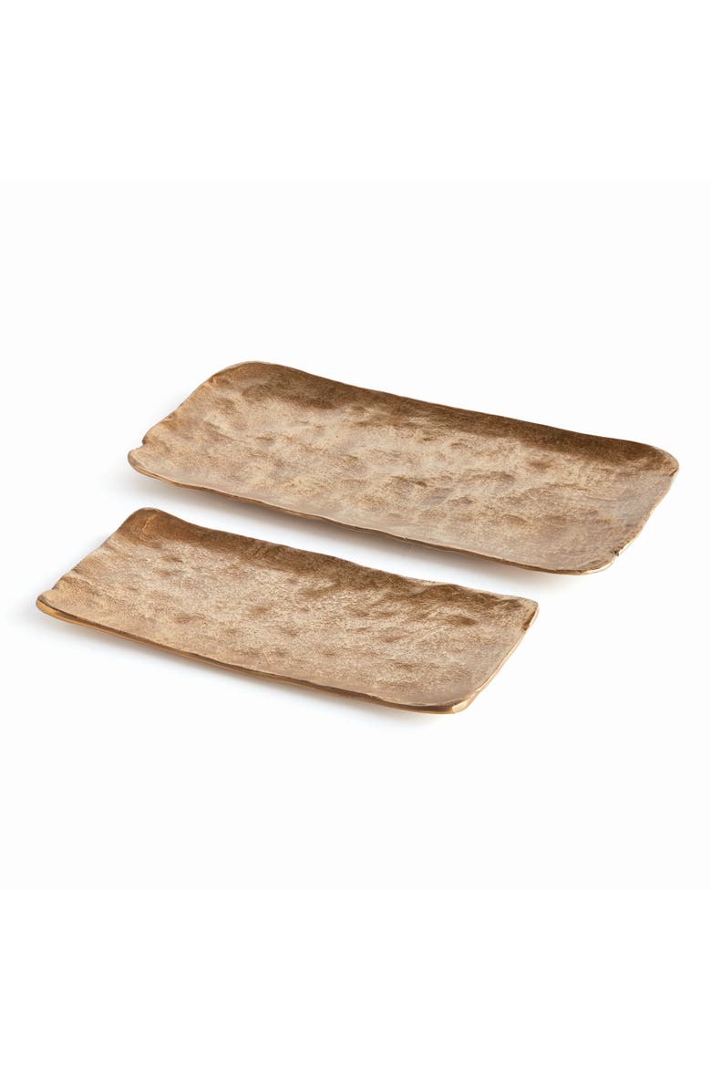Imani Decorative Rectangular Trays Set of 2, Main, color, Gold