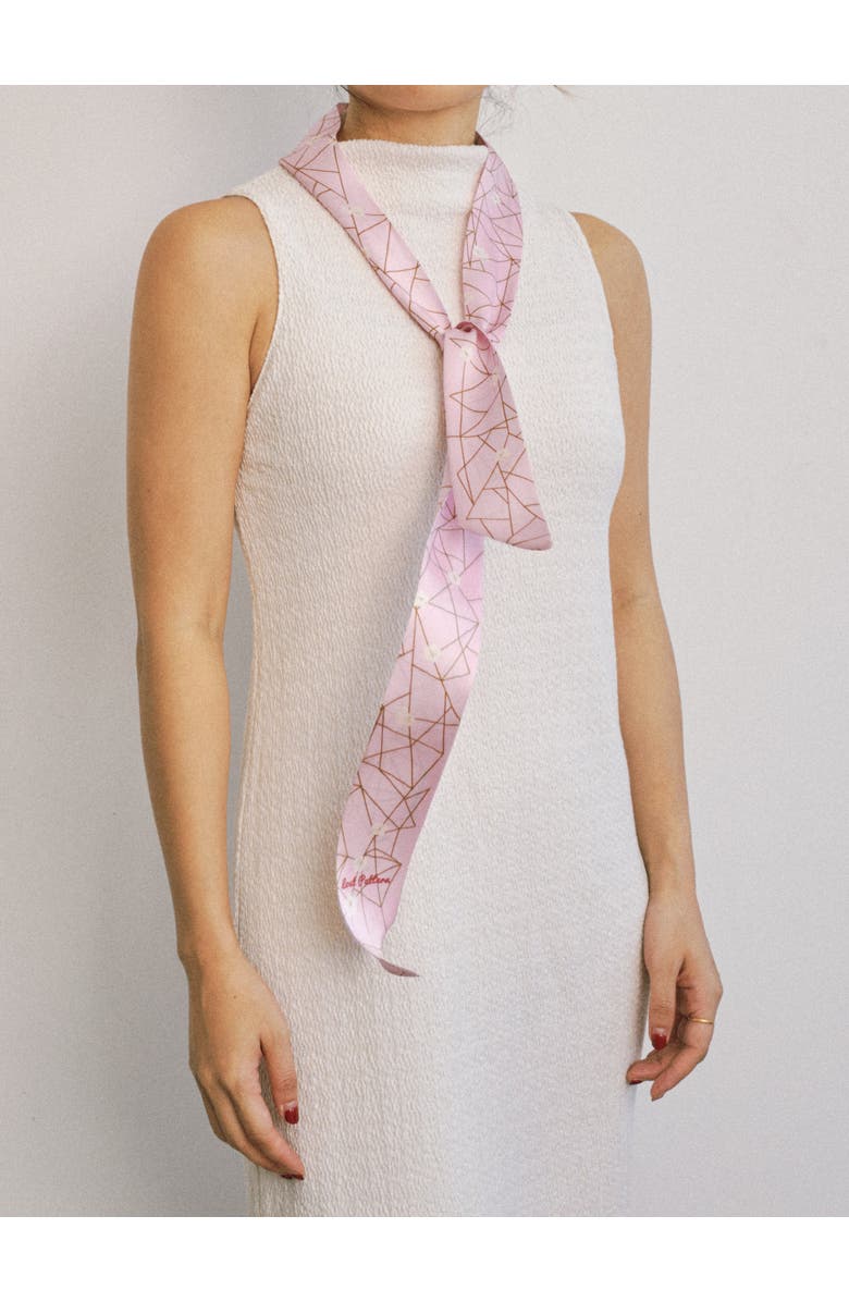 Lost Pattern Almond Blossom Skinny Scarf, Alternate, color, Peach