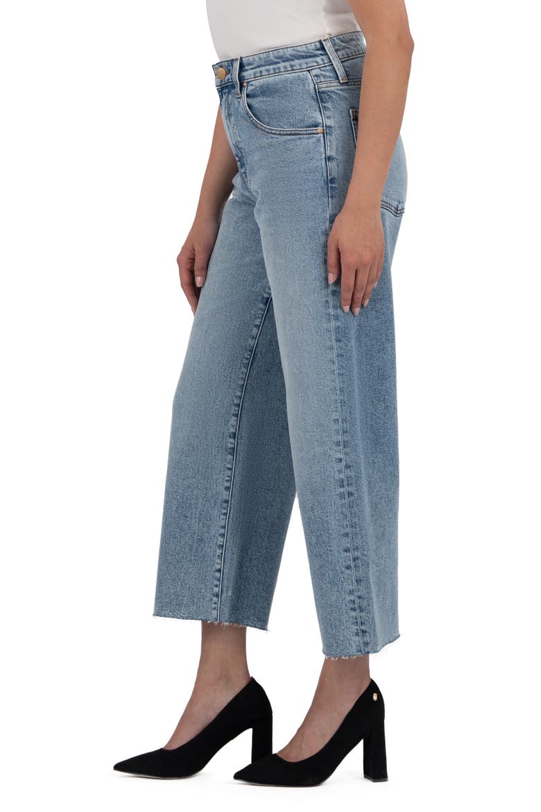 Gwen High Waist Raw Hem Crop Wide Leg Jeans, Alternate, color, ACUTE