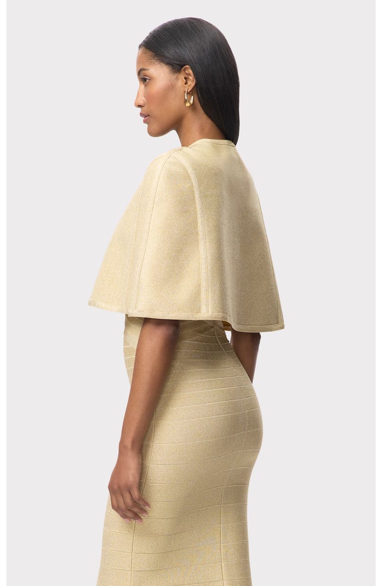 Herve Leger The Juliette Cape, Alternate, color, Metallic Gold