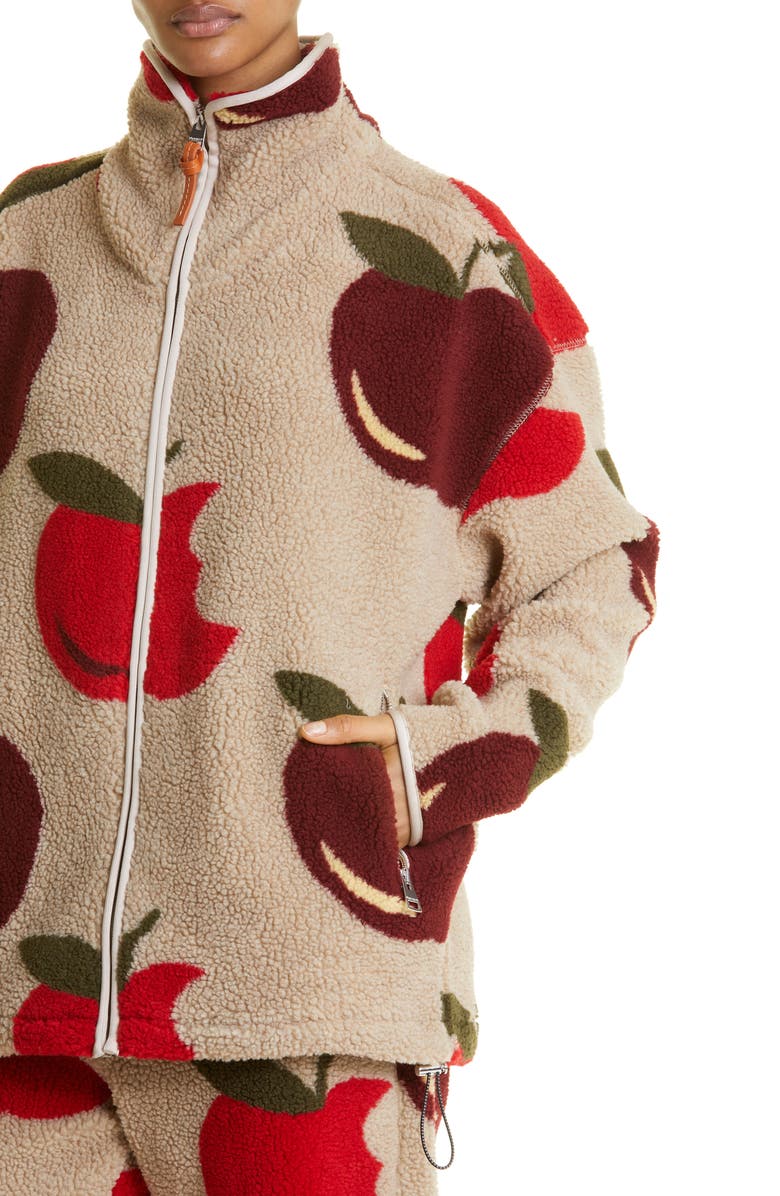 JW Anderson Apple Print Fleece Jacket, Alternate, color,