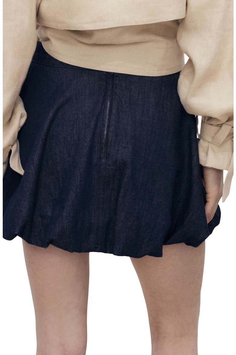 Bubble Hem Denim Miniskirt, Alternate, color, OPEN BLUE