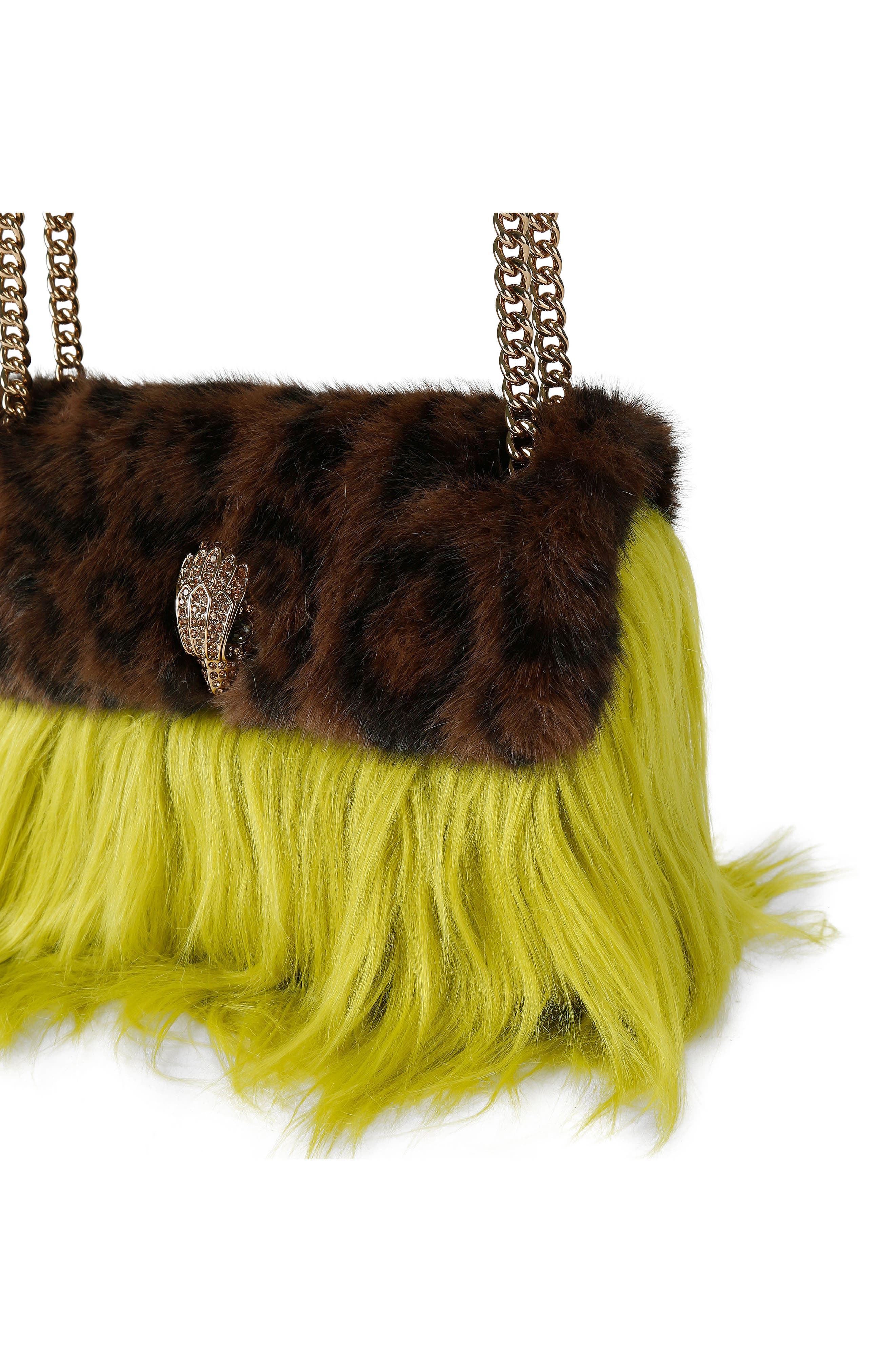 Mini Kensington Faux Fur Crossbody Bag, Alternate, color, OPEN GREEN