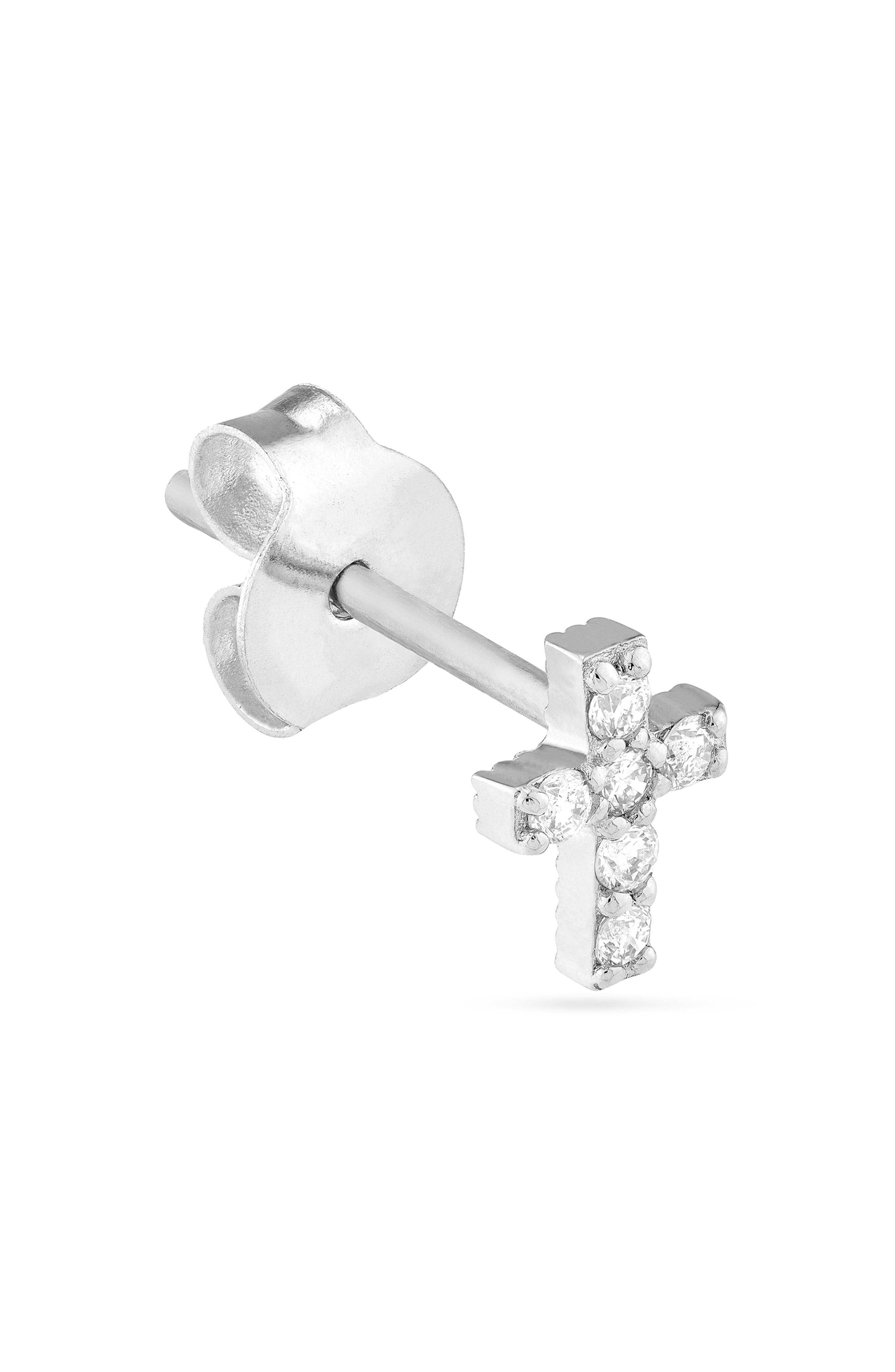 HAWLEY ST Diamond Mini Cross Stud Earrings (Women) | Nordstromrack