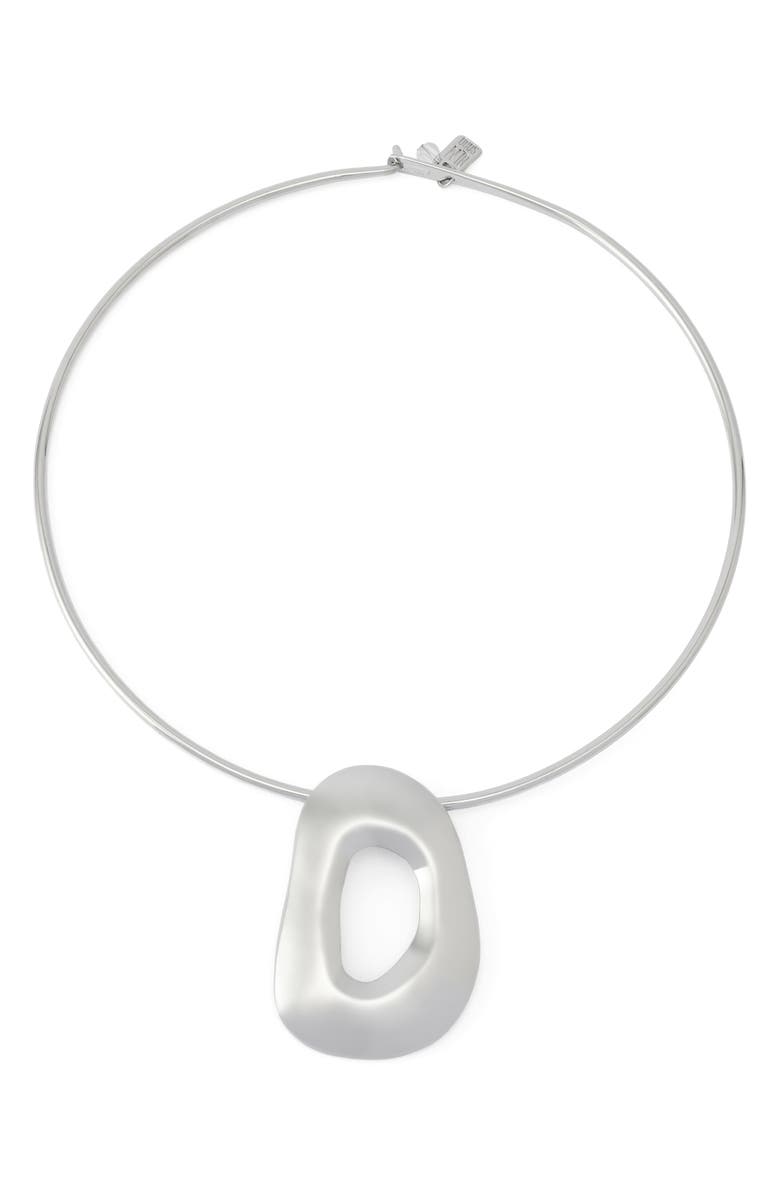 Robert Lee Morris Sculptural Pendant Necklace, Main, color, Rhodium