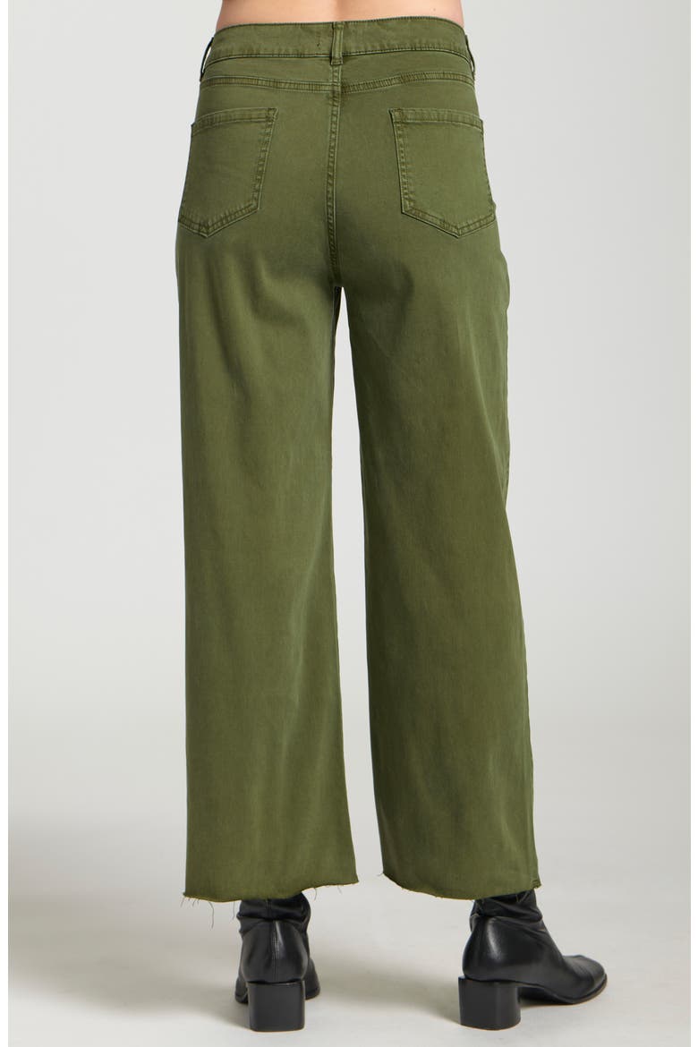 Crop Raw Hem Wide Leg Jeans, Alternate, color, OLIVE
