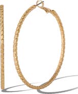Jessica Simpson JS Jessica Simpson Textured Omega Gold-Tone Large Hoop Earrings