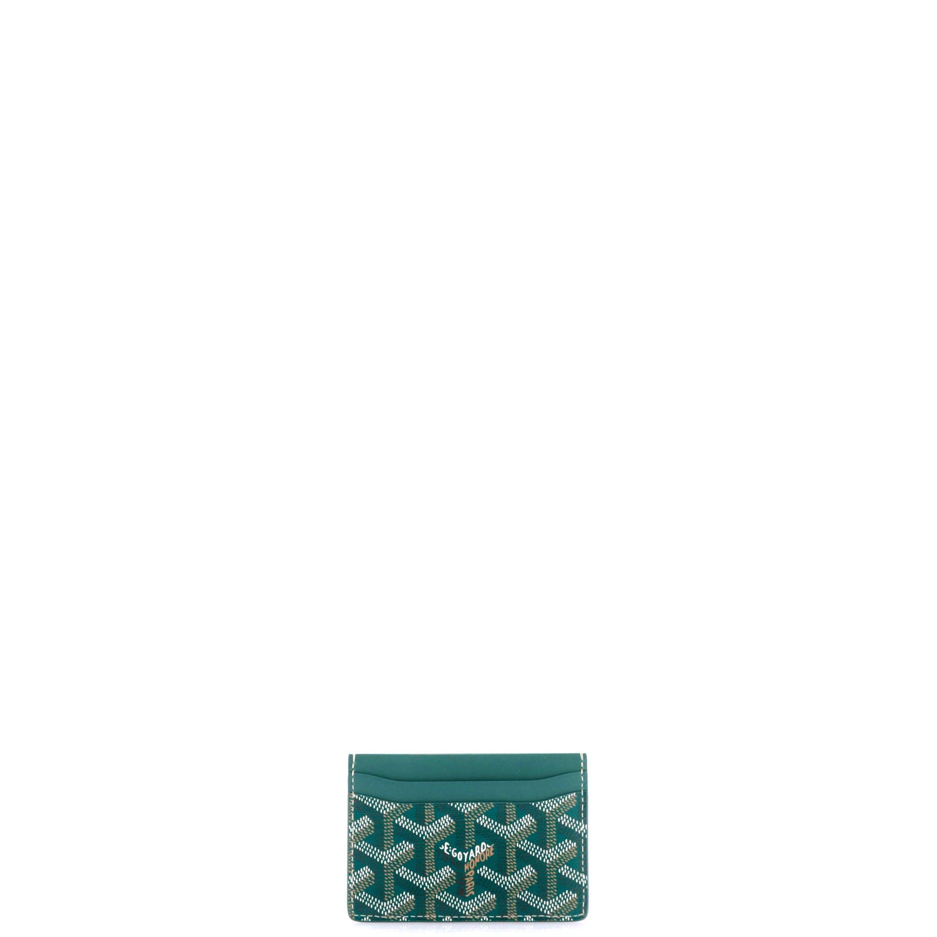 Saint Sulpice Card Holder Coated Canvas, Alternate, color, Green