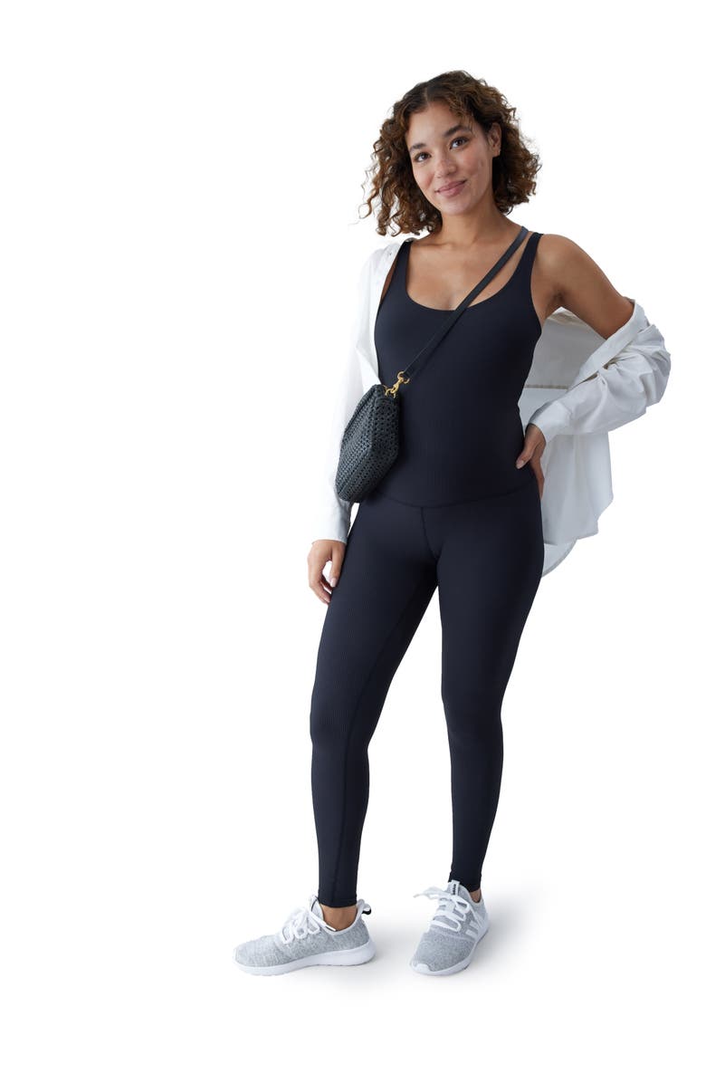 Ingrid & Isabel Full Length Maternity Bodysuit, Alternate, color, Black