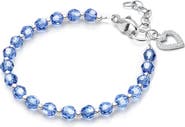 Tiny Blessings Sterling Silver Birthstone Crystal 6.25" Bracelet