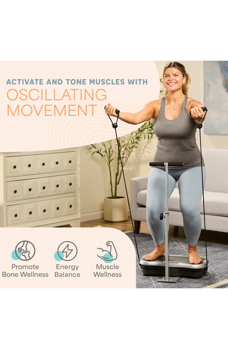 Lifepro TrimLite Vibration Plate Exercise Machine with Handlebars for Full Body Fitness, Alternate, color, 