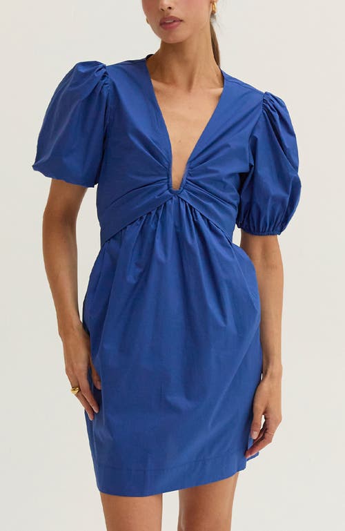 Crescent Poplin U-wire Mini Dress In Cobalt