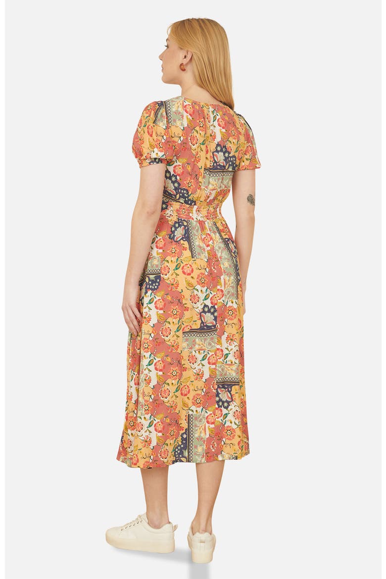 Floral Patchwork Print Midi Shirt Dress, Alternate, color, Multi