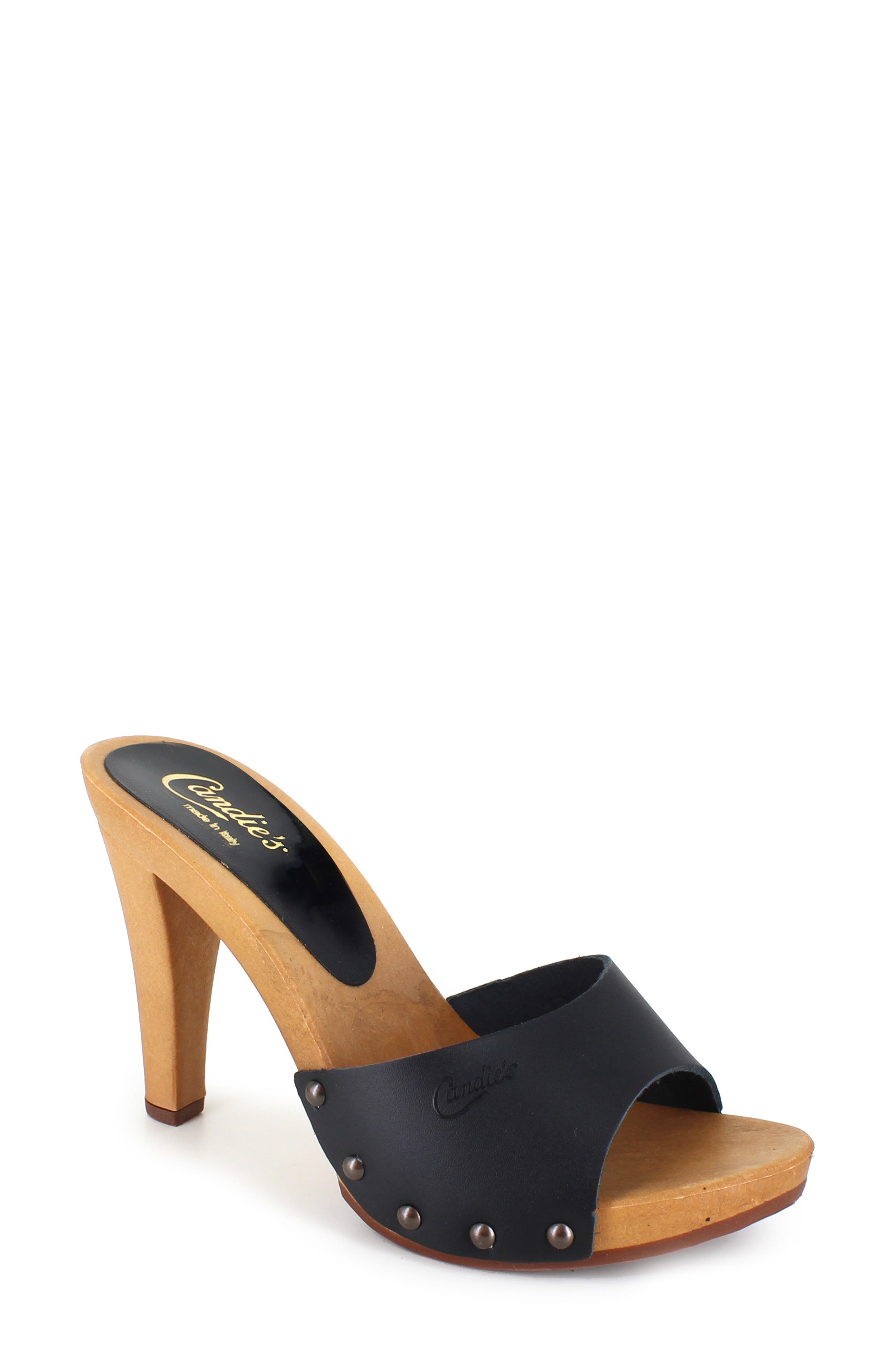 Candie's Antonella Platform Sandal, Main, color, Black Leather