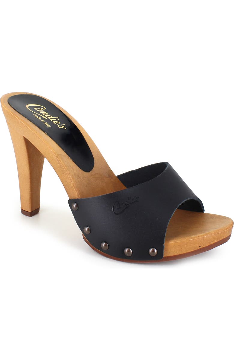 Candie's Antonella Platform Sandal, Main, color, Black Leather