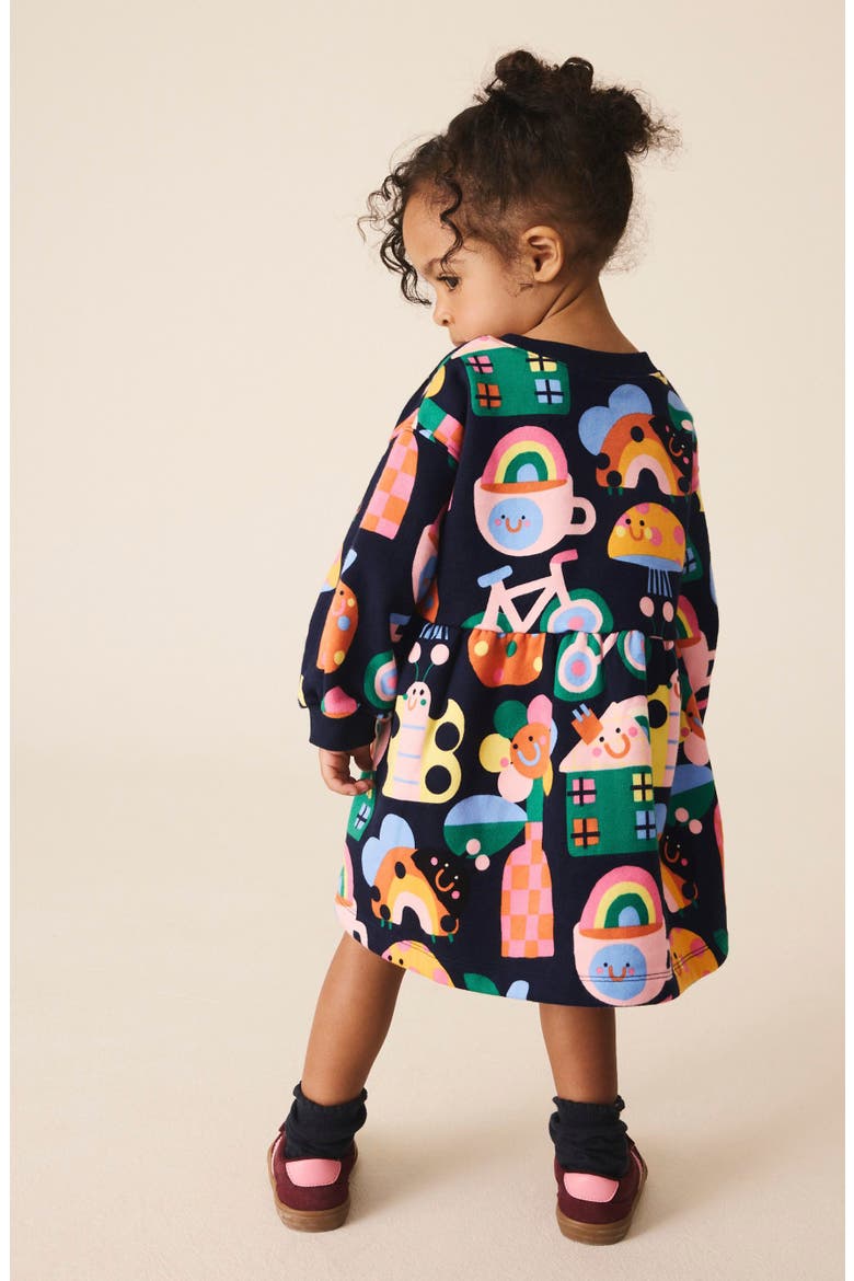 Kids' Print Sweatshirt Dress, Alternate, color, BLUE