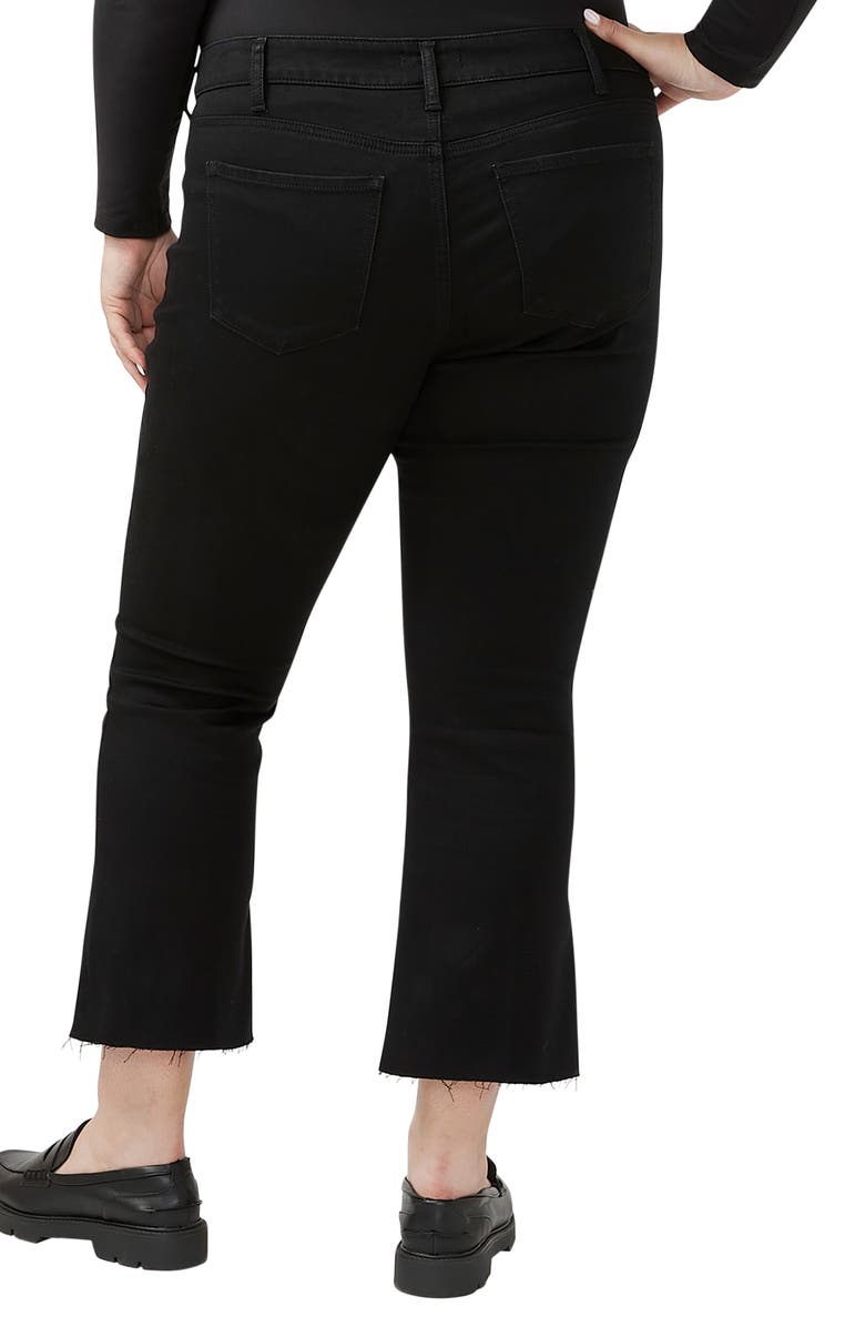 Silver Jeans Co. Suki Curvy Raw Hem Mid Rise Kick Flare Jeans, Alternate, color, Black