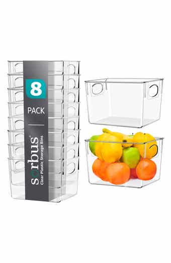 Set of 8 Medium Clear Storage Bins