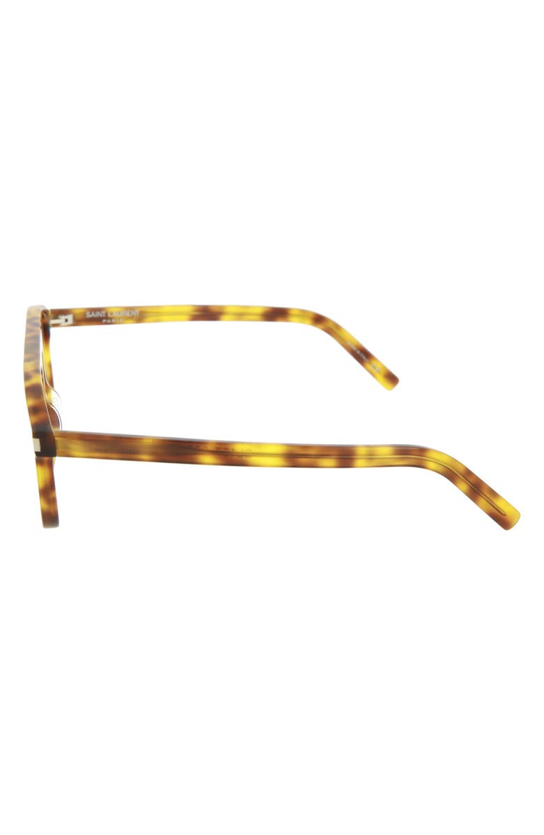 Saint Laurent 52mm Havana Browline Optical Glasses, Alternate, color,