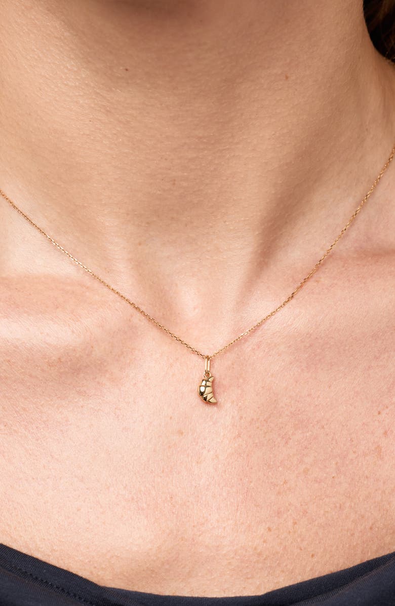 Ana Luisa Solid Yellow Gold - Croissant Charm Necklace, Alternate, color, 