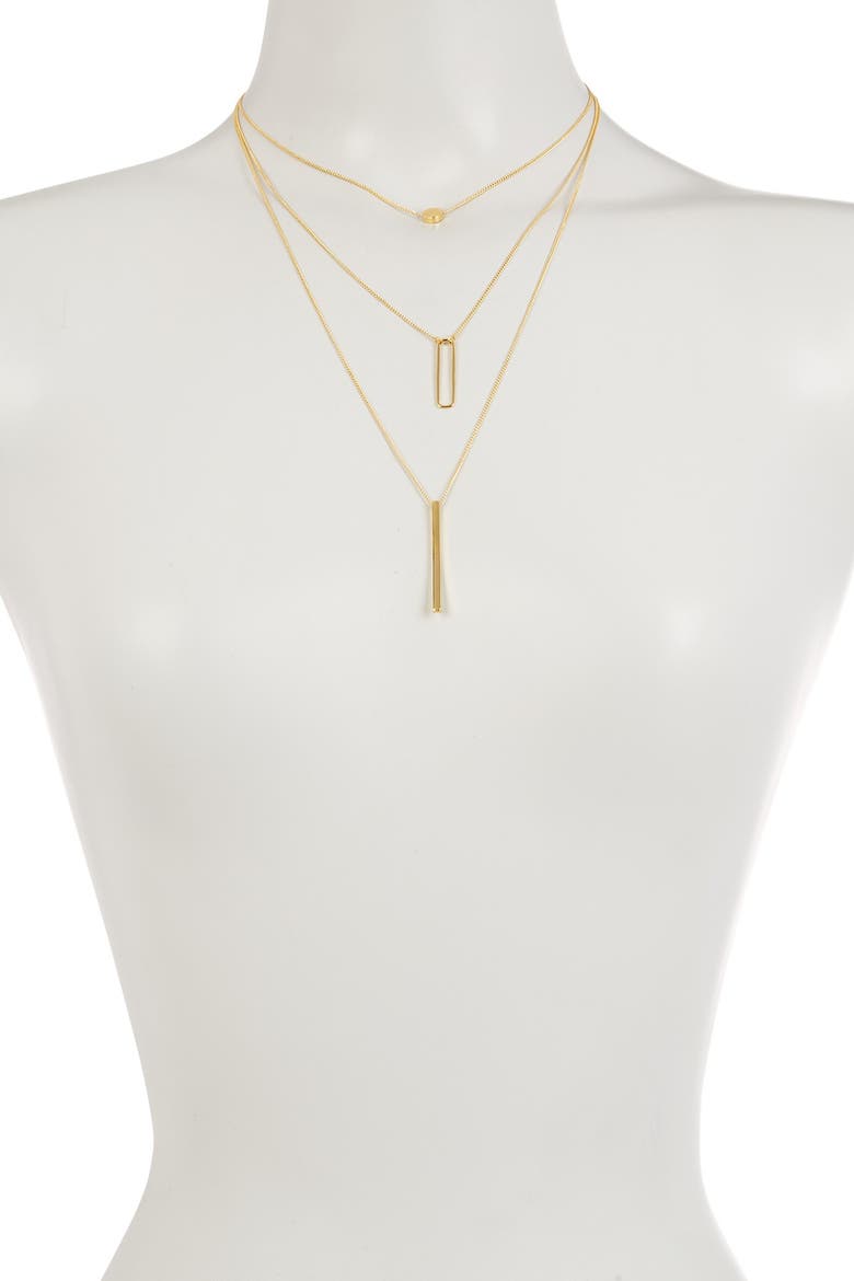 Triple-Layer Pendant Necklace, Alternate, color, GOLD