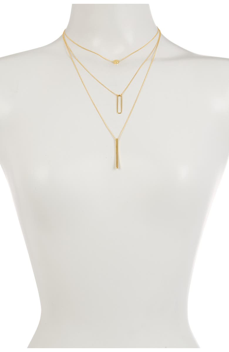 Sterling Forever Triple-Layer Pendant Necklace, Alternate, color, 