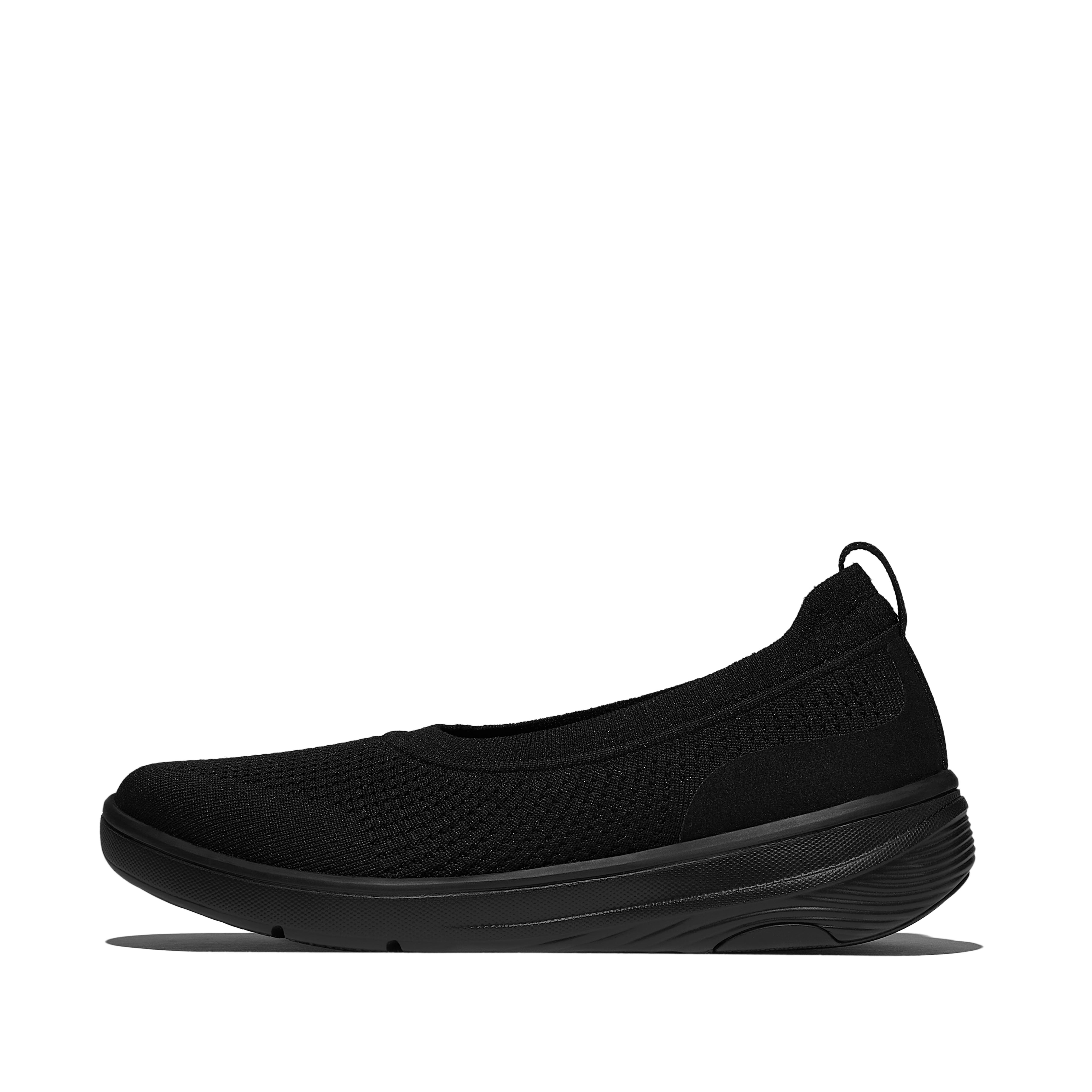 Super-Q Knit Ballet Flats, Alternate, color, All Black