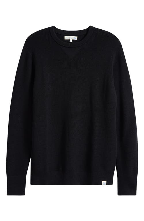 MERZ B SCHWANEN Merino Ribbed Crewneck Sweater in Deep Black  product