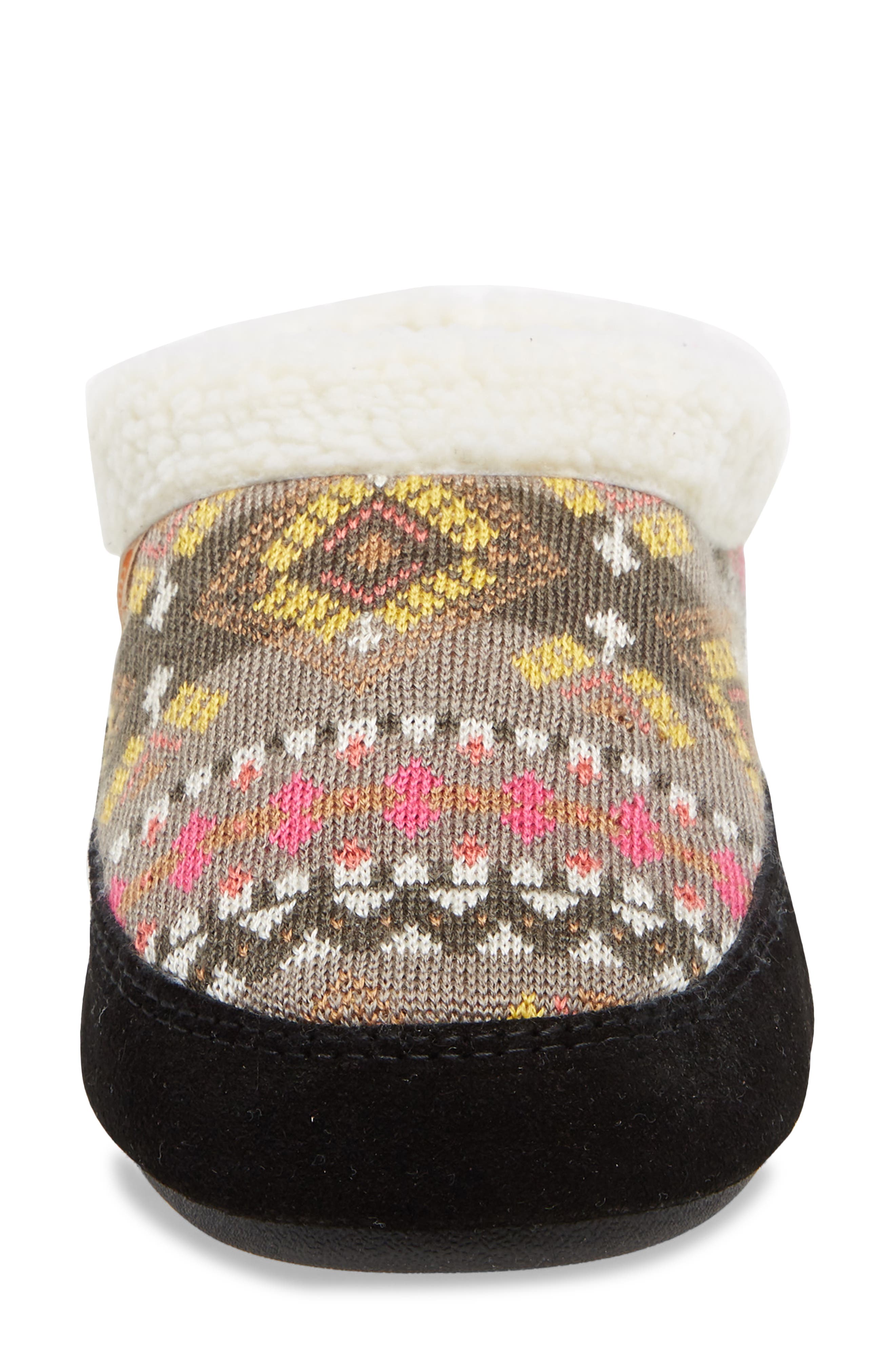 Acorn Fair Isle Hoodback Scuff Slipper, Alternate, color, 