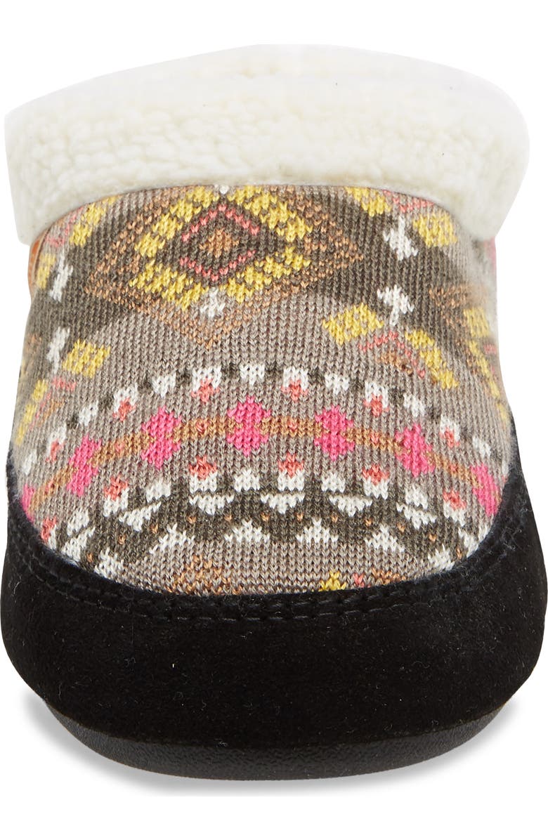 Acorn Fair Isle Hoodback Scuff Slipper, Alternate, color,