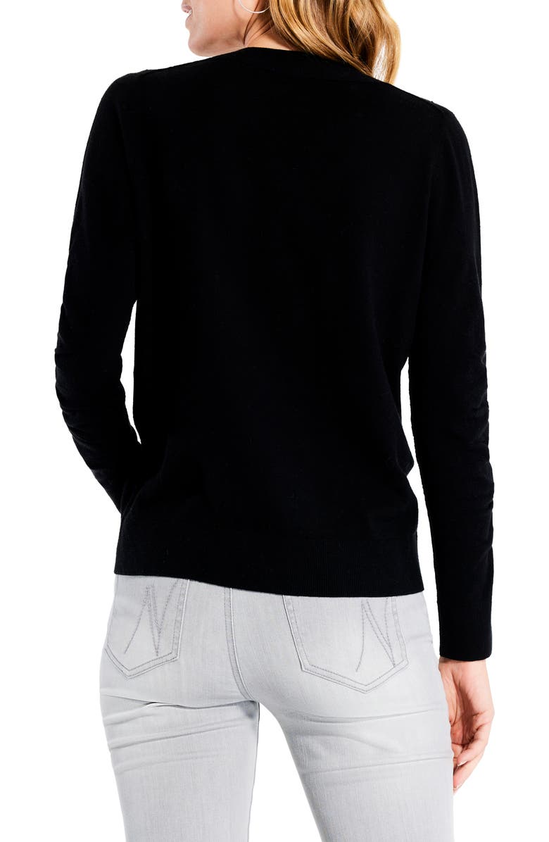 NIC+ZOE Rhinestone Embellished V-Neck Sweater, Alternate, color, 