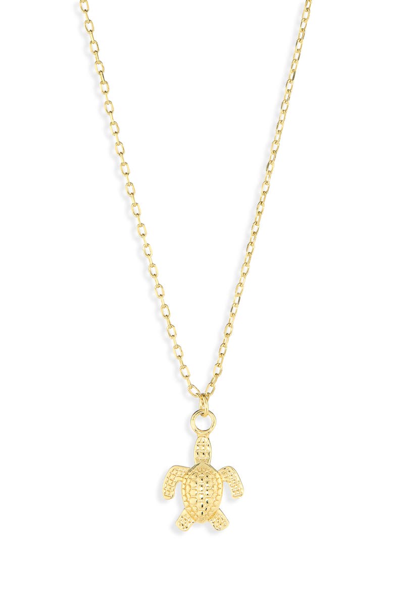 Turtle Charm Necklace, Alternate, color, GOLD